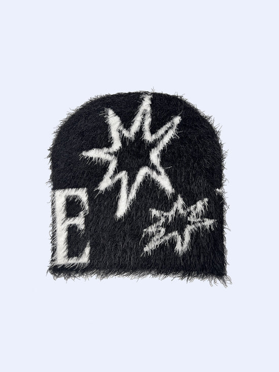 STAR BLACK BEANIE — bonnet noir sur.écoute, photo 2