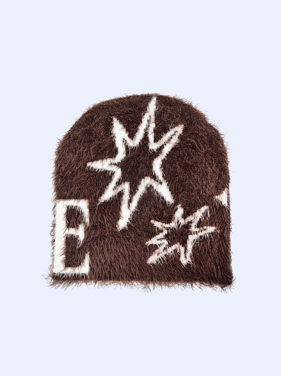 STAR BROWN BEANIE — bonnet marron sur.écoute, photo 2