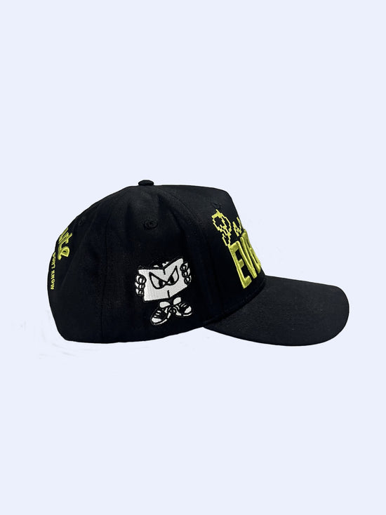 PARANOID BLACK CAP — casquette noire en coton biologique brodée, faite main en France, sur.écoute